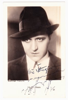 Hugo Haas autogram, rok 1936